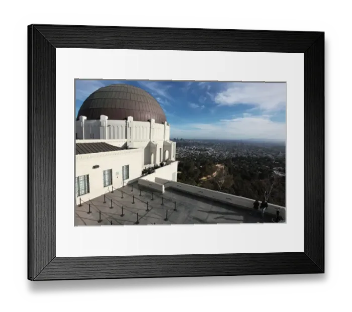 Framed Print : USA, California, Los Angeles, Griffith Observatory with the city of Los Angeles in