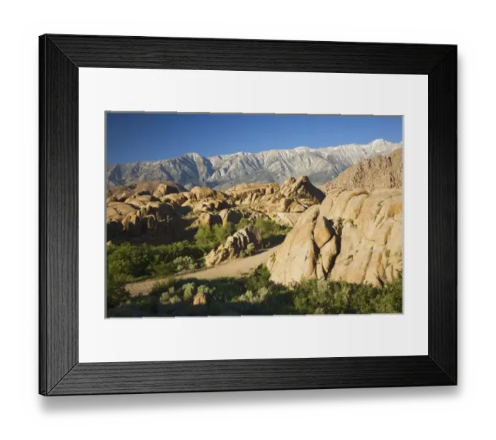 Framed Print : CA, Lone Pine, Alabama Hills with the eastern Sierra Nevada range Framed Print : CA, Lone Pine, Alabama Hills with the eastern Sierra Nevada range