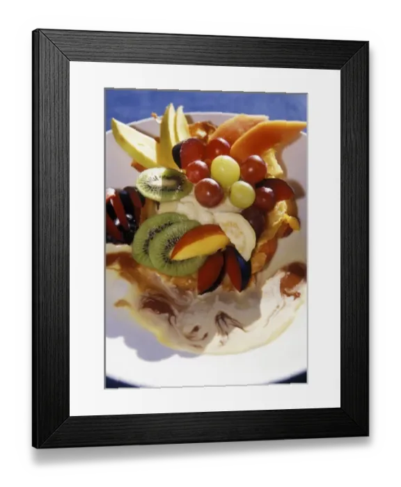 Framed Print : Fruit salad with ice cream Framed Print : Fruit salad with ice cream