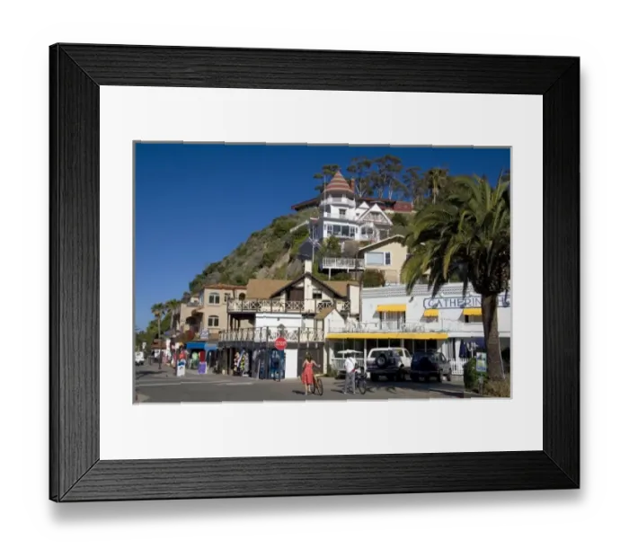 Framed Print : Downtown Avalon on Catalina Island, California, USA