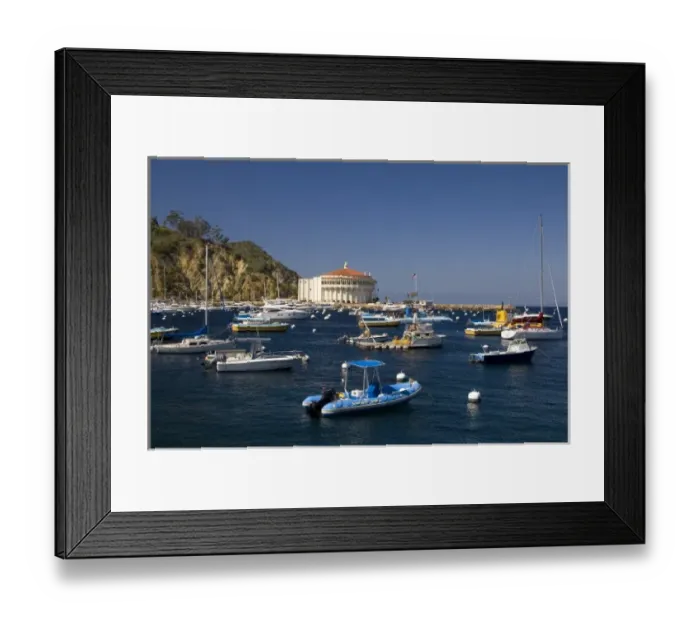 Framed Print : The Catalina Casino and Avalon harbor on Catalina Island, California, USA