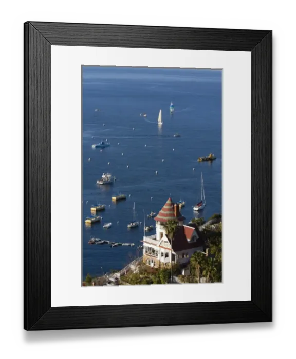 Framed Print : The Holly Hill House overlooking Avalon Harbor on Catalina Island, California, USA Framed Print : The Holly Hill House overlooking Avalon Harbor on Catalina Island, California, USA