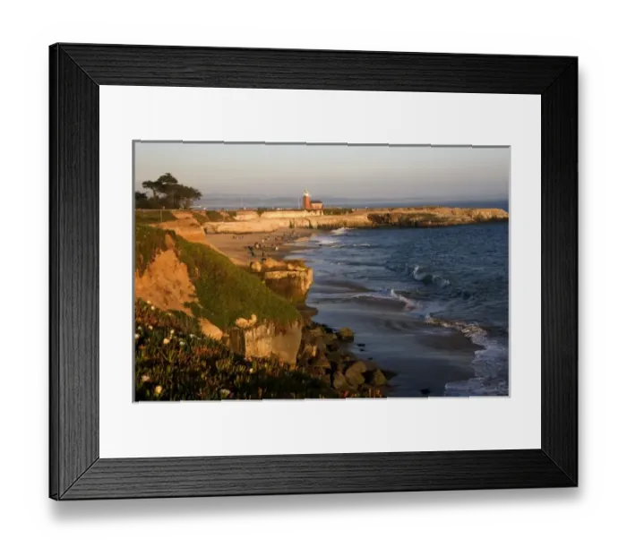 Framed Print : Red brick lighthouse at Santa Cruz, California