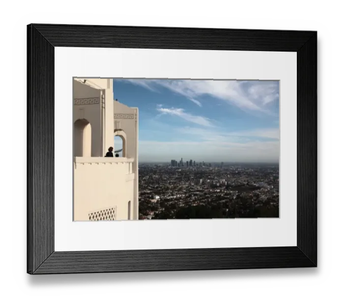 Framed Print : USA, California, Los Angeles, Griffith Observatory with the city of Los Angeles in