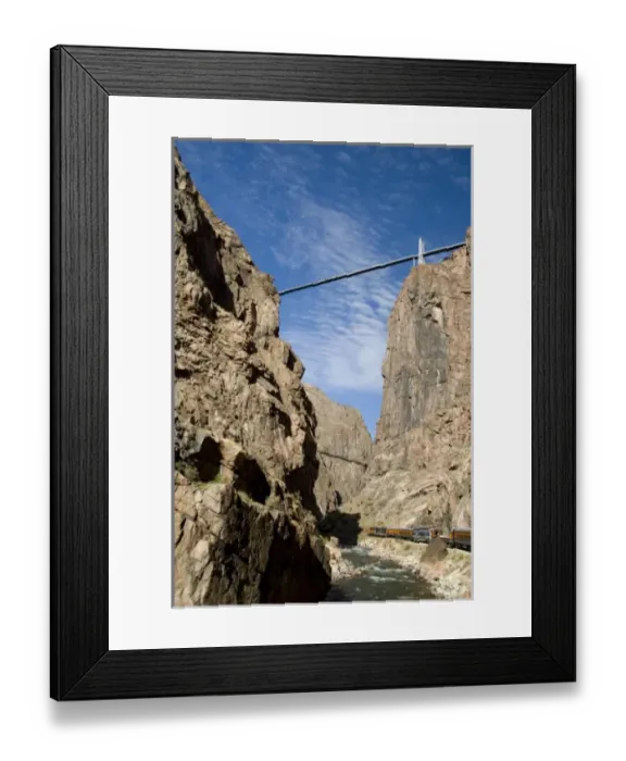Framed Print : Colorado, Canon City, Royal Gorge Railroad. Views from the train, Royal Gorge Bridge