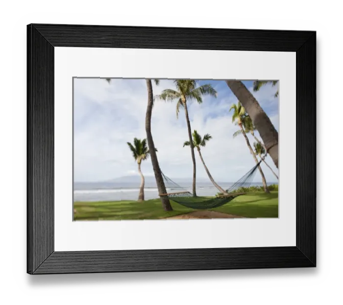 Framed Print : Hammock under tropical Hawaiian palm trees - Maui, Hawaii Framed Print : Hammock under tropical Hawaiian palm trees - Maui, Hawaii