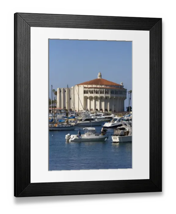 Framed Print : The Catalina Casino and Avalon harbor on Catalina Island, California, USA