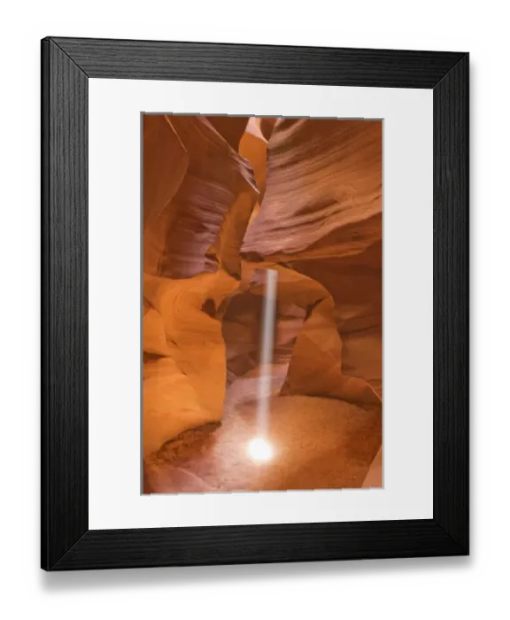 Framed Print : Sunbeam Illuminates Upper Antelope Canyon near Page, AZ, USA Framed Print : Sunbeam Illuminates Upper Antelope Canyon near Page, AZ, USA