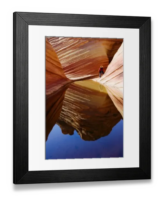 Framed Print : A photographer at the Wave in the Paria Canyon-Vermilion Cliffs wilderness area (MR)