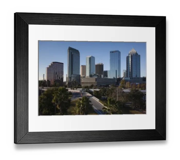 Framed Print : USA, Florida, Tampa, skyline from Rt. 618, late afternoon Framed Print : USA, Florida, Tampa, skyline from Rt. 618, late afternoon