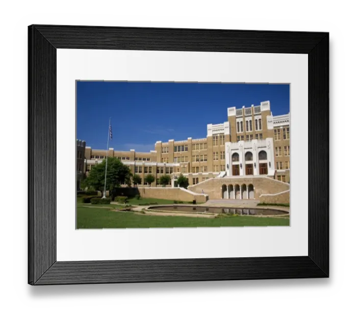Framed Print : Little Rock Central High School the place where integration of the races began in the south