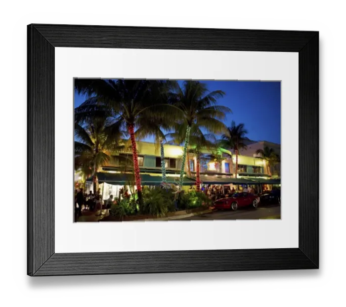 Framed Print : Nightlife on Ocean Drive, South Beach, Miami Beach, Florida, USA. (Used in 2012 Calendar)