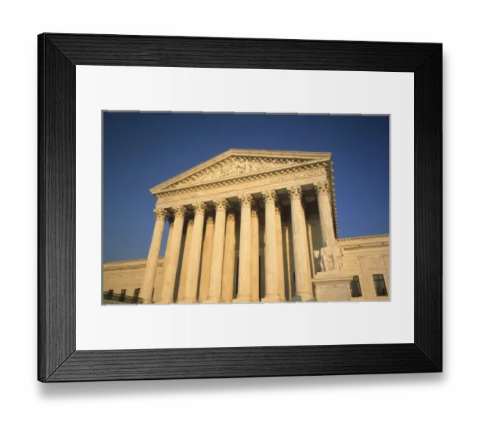 Framed Print : The beautiful color of the Supreme Court of the United States in Washington DC in the USA