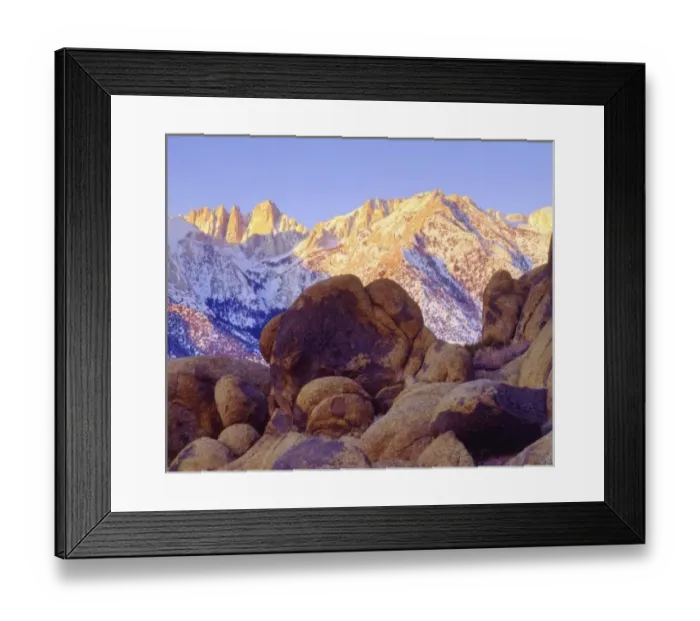 Framed Print : USA, California, Sierra Nevada Mountains. AMt. Whitney at sunrise Framed Print : USA, California, Sierra Nevada Mountains. AMt. Whitney at sunrise