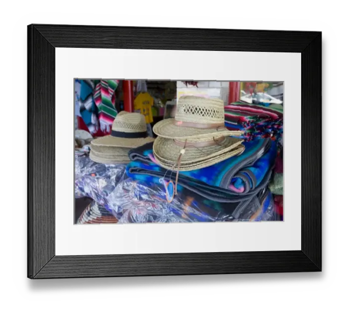 Framed Print : AZ, Arizona, Scottsdale, Old Town Scottsdale, Mexican imports, hats and blankets Framed Print : AZ, Arizona, Scottsdale, Old Town Scottsdale, Mexican imports, hats and blankets