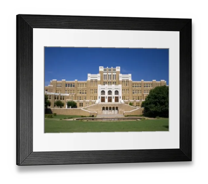 Framed Print : Little Rock Central High School the place where integration of the races began in the south