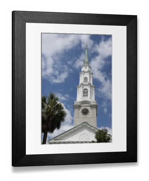 Framed Print : Georgia, Savannah. Historic church steeple Framed Print : Georgia, Savannah. Historic church steeple