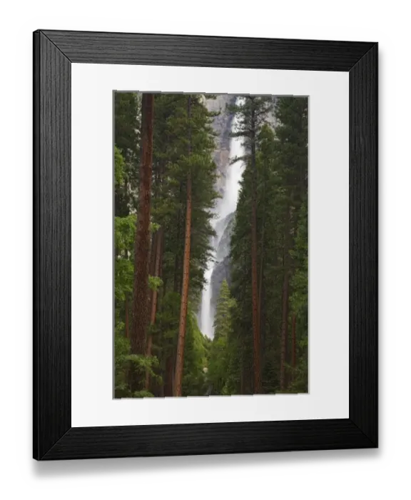 Framed Print : CA, Yosemite NP, Upper and Lower Yosemite Falls