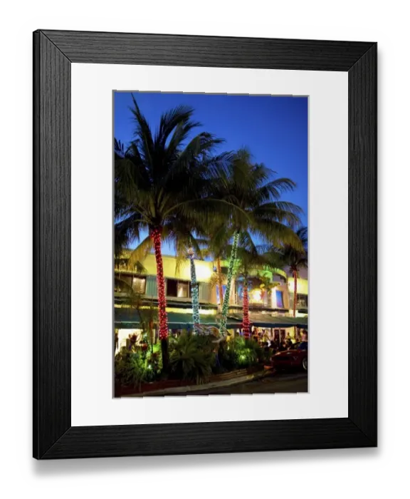 Framed Print : Nightlife on Ocean Drive, South Beach, Miami Beach, Florida, USA