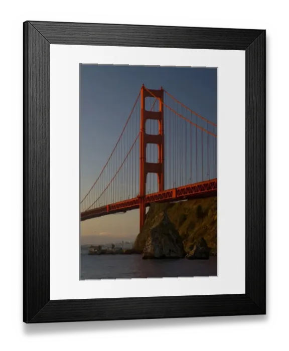Framed Print : Golden Gate Bridge and San Francisco California from Horseshoe Cove and Presidio