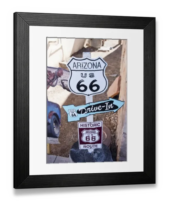 Framed Print : USA, Arizona, Seligman. Rt. 66 Town, Rt. 66 Signs Framed Print : USA, Arizona, Seligman. Rt. 66 Town, Rt. 66 Signs