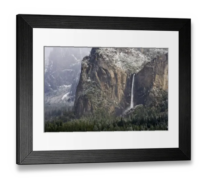 Framed Print : Bridaveil Fall winter scene - Yosemite National Park, California