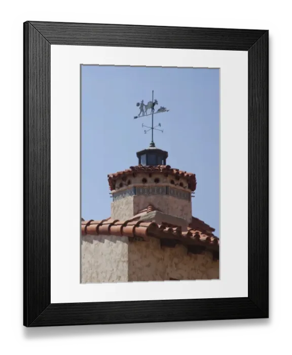 Framed Print : CA, Death Valley NP, Scottys Castle, weather vane