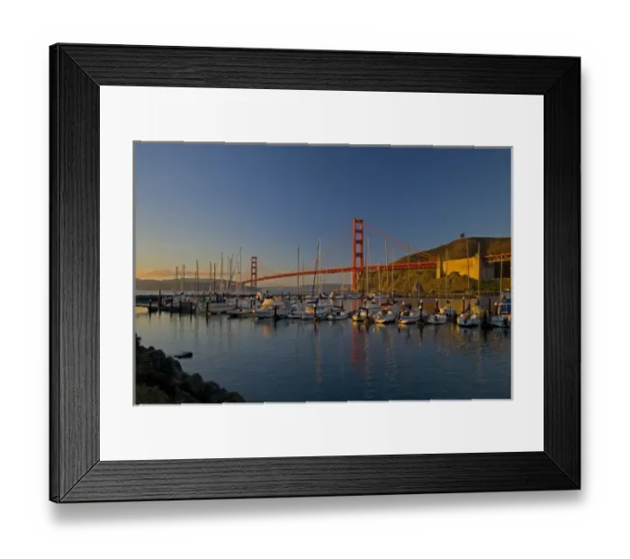 Framed Print : Golden Gate Bridge and San Francisco California from Horseshoe Cove and Presidio Framed Print : Golden Gate Bridge and San Francisco California from Horseshoe Cove and Presidio