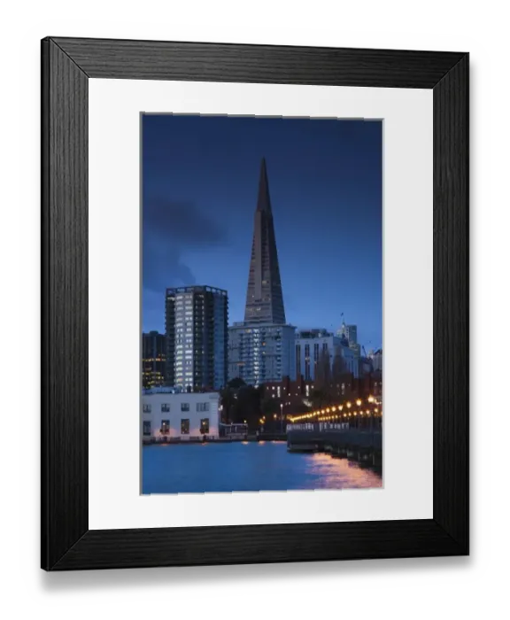 Framed Print : USA, California, San Francisco, Embarcadero, Transamerica Pyramid, dawn