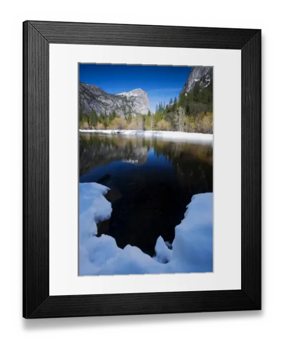 Framed Print : Mt. Watkins reflected in Mirror Lake - Yosemite National Park, California Framed Print : Mt. Watkins reflected in Mirror Lake - Yosemite National Park, California