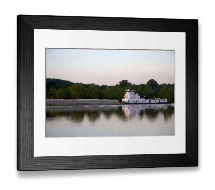Framed Print : River barge and tug boat on the Arkansas River at Ft. Smith, Arkansas Framed Print : River barge and tug boat on the Arkansas River at Ft. Smith, Arkansas