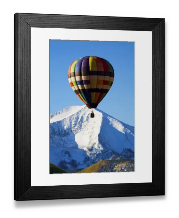 Framed Print : Noth America, USA, Colorado, Mt. Crested Butte, Hot Air Balloons In the Blue Sky