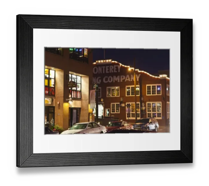 Framed Print : USA, California, Central Coast, Monterey, Cannery Row area, evening Framed Print : USA, California, Central Coast, Monterey, Cannery Row area, evening