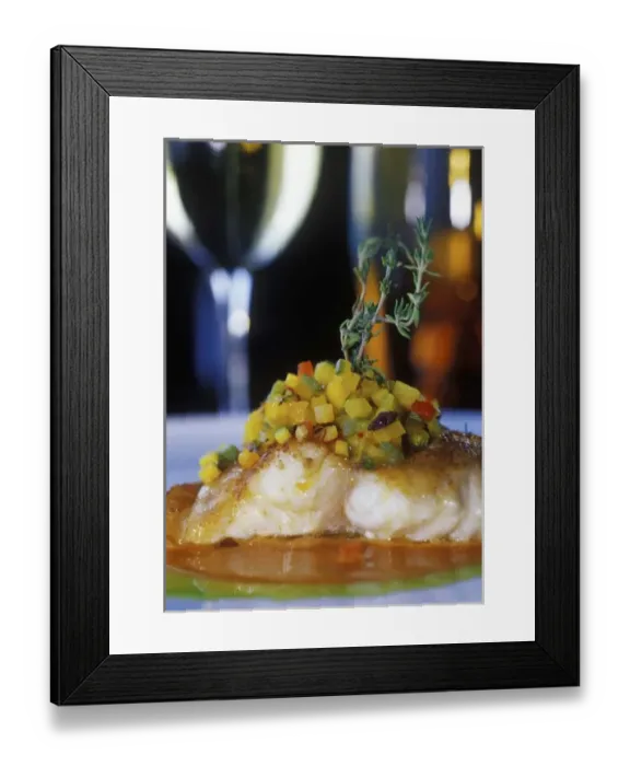 Framed Print : Pineapple diced Grouper Framed Print : Pineapple diced Grouper