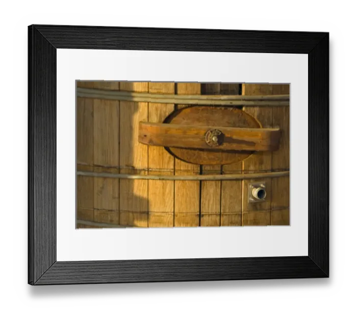 Framed Print : Wooden wine barrel at Deaver Vineyards and Winery in North America, USA, California
