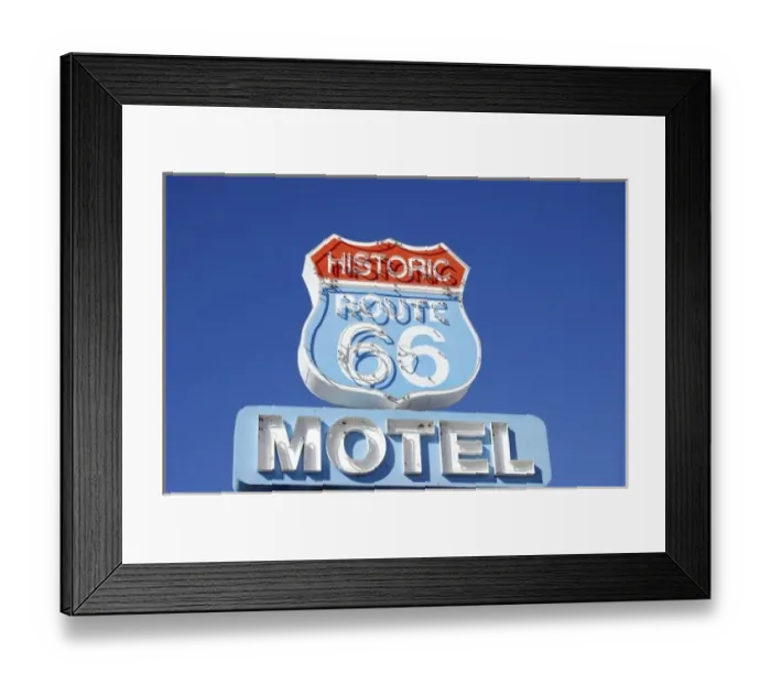 Framed Print : Arizona, Seligman. Classic neon signage along historic Route 66