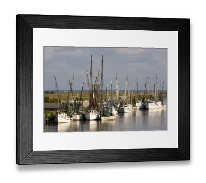 Framed Print : Shrimp boats docked at Darien, Georgia Framed Print : Shrimp boats docked at Darien, Georgia