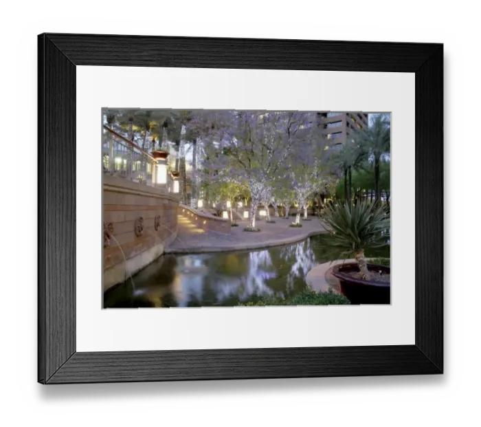 Framed Print : Evening lighting Arizona Center downtown Phoenix, Arizona