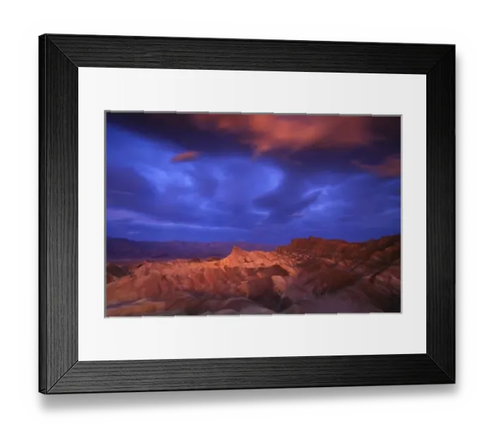 Framed Print : USA, California, Death Valley National Park. Dramatic sunrise at Zabriskie Point