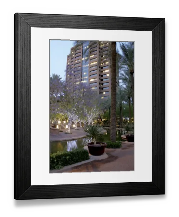 Framed Print : Evening lighting Arizona Center downtown Phoenix, Arizona Framed Print : Evening lighting Arizona Center downtown Phoenix, Arizona