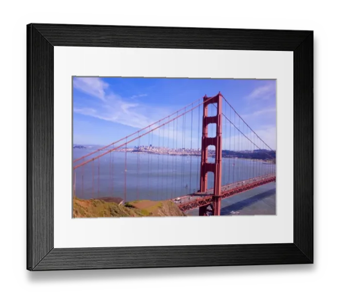 Framed Print : USA, California, San Francisco. Golden Gate bridge from the Marin headlands with