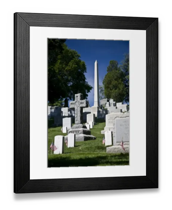 Framed Print : USA, VA, Arlington. Gravestones at Arlington National Cemetary