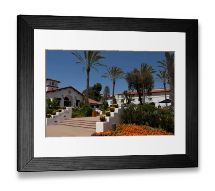 Framed Print : Spanish villa architecture of La Costa Spa & Golf Resort in Carlsbad, California