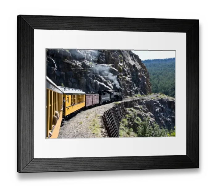 Framed Print : Durango and Silverton narrow guage Railroad. Coal-fired, steam operated locomotives