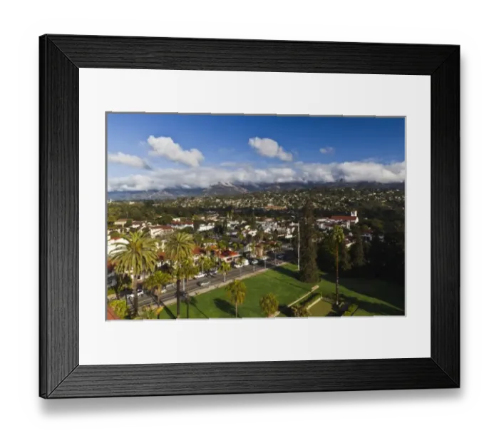 Framed Print : USA, California, Southern California, Santa Barbara, elevated city view from Framed Print : USA, California, Southern California, Santa Barbara, elevated city view from