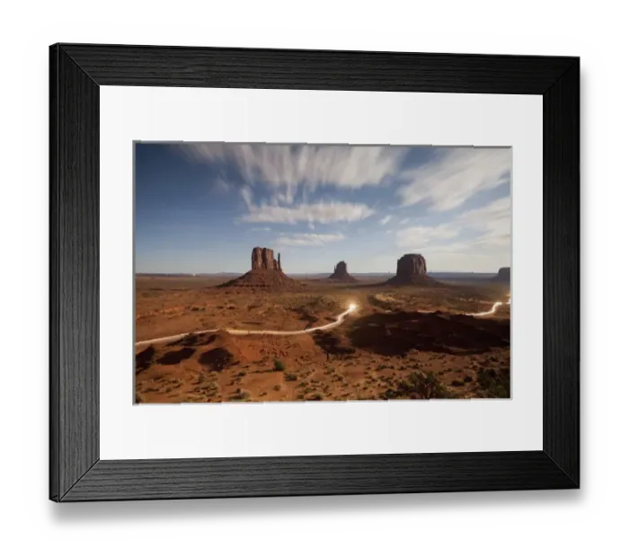 Framed Print : USA, Arizona, Monument Valley Navajo Tribal Park, Time exposure of truck headlights Framed Print : USA, Arizona, Monument Valley Navajo Tribal Park, Time exposure of truck headlights