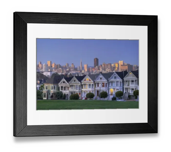 Framed Print : USA, California, San Francisco. Famous view of the city from Alamo Square Park Framed Print : USA, California, San Francisco. Famous view of the city from Alamo Square Park