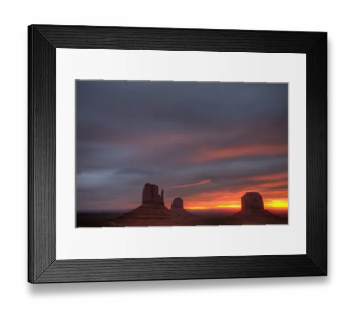 Framed Print : AZ, Monument Valley, The Mittens and Merrick Butte, at sunrise