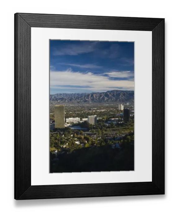 Framed Print : USA, California, Los Angeles. San Fernando Valley and Universal City, morning Framed Print : USA, California, Los Angeles. San Fernando Valley and Universal City, morning