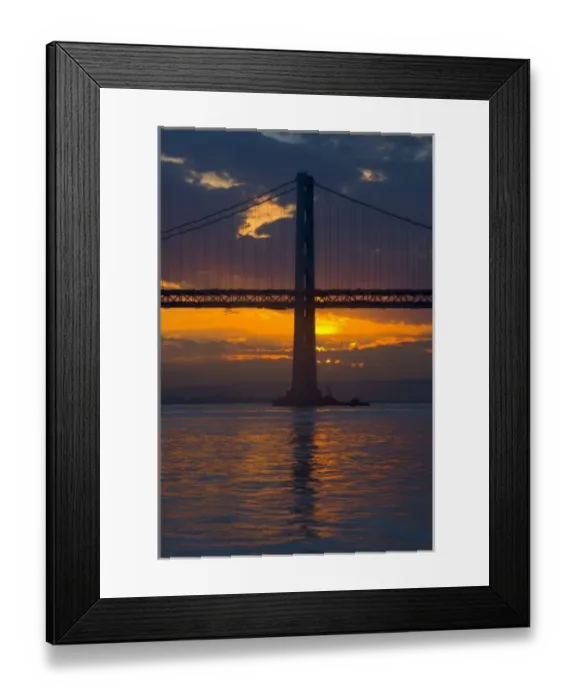 Framed Print : Sunrise and Bay Bridge from Pier 7 along the waterfront of San Francisco, California Framed Print : Sunrise and Bay Bridge from Pier 7 along the waterfront of San Francisco, California
